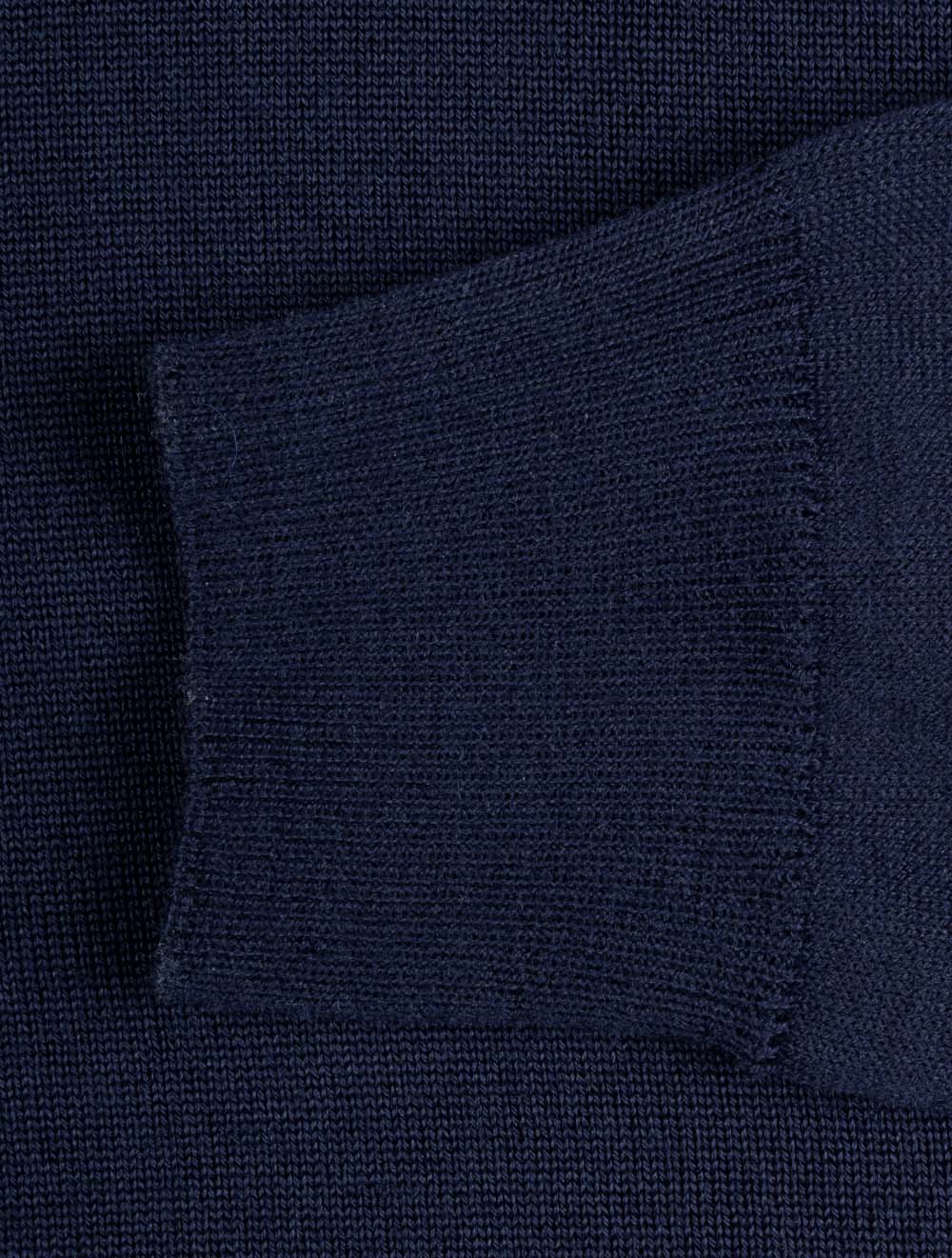 Crew Neck Merino Wool Knitwear Navy
