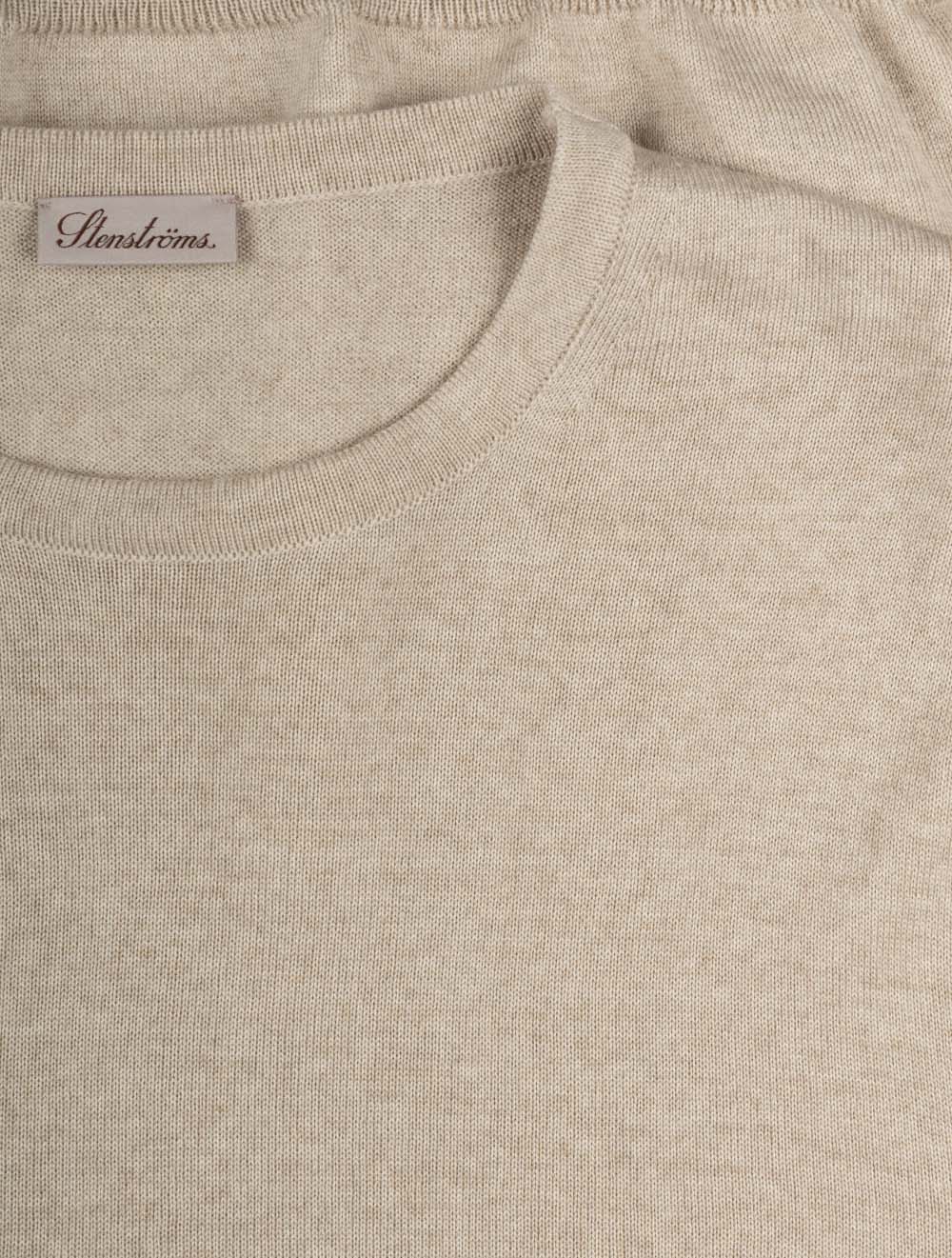 Crew Neck Merino Wool Knitwear Beige
