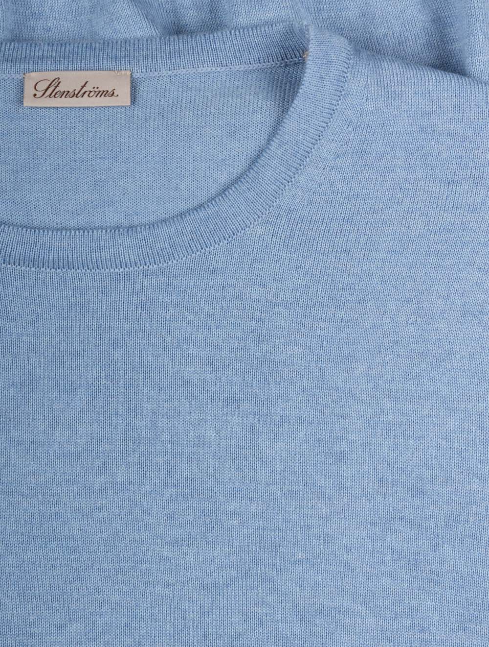 Crew Neck Merino Wool Knitwear Blue