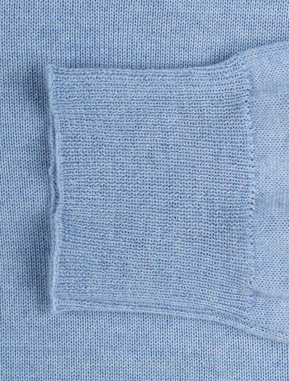 Crew Neck Merino Wool Knitwear Blue