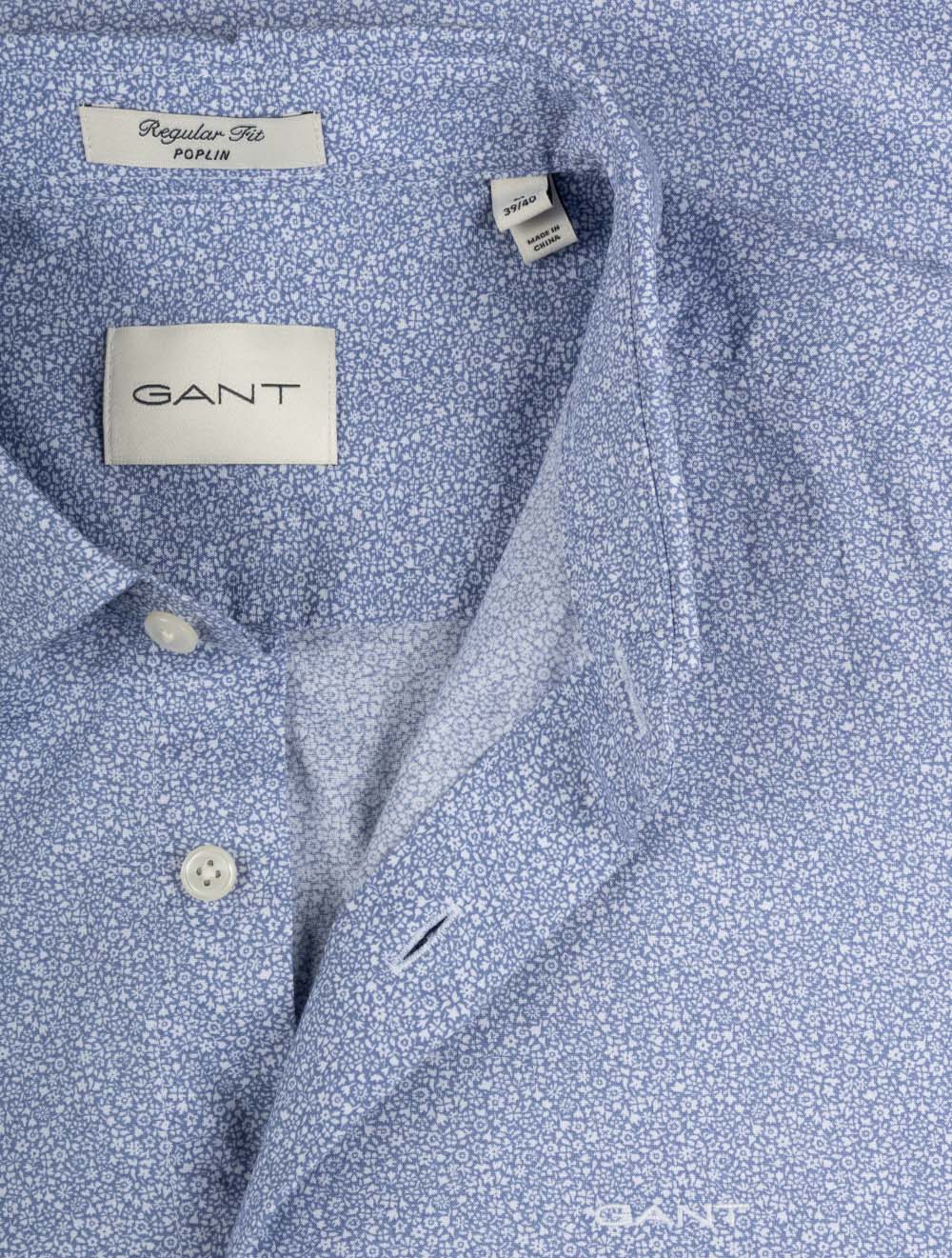 Poplin All-Over Print Shirt Faded Denim
