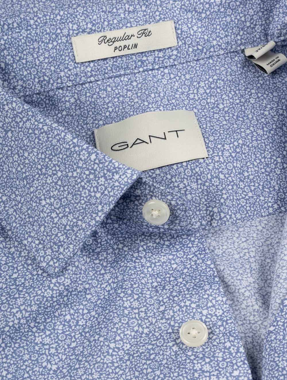 Poplin All-Over Print Shirt Faded Denim