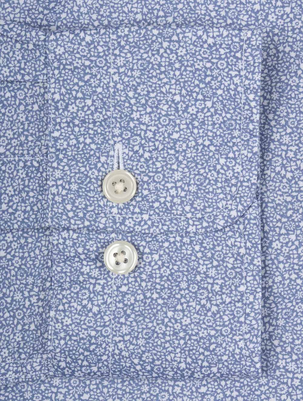 Poplin All-Over Print Shirt Faded Denim