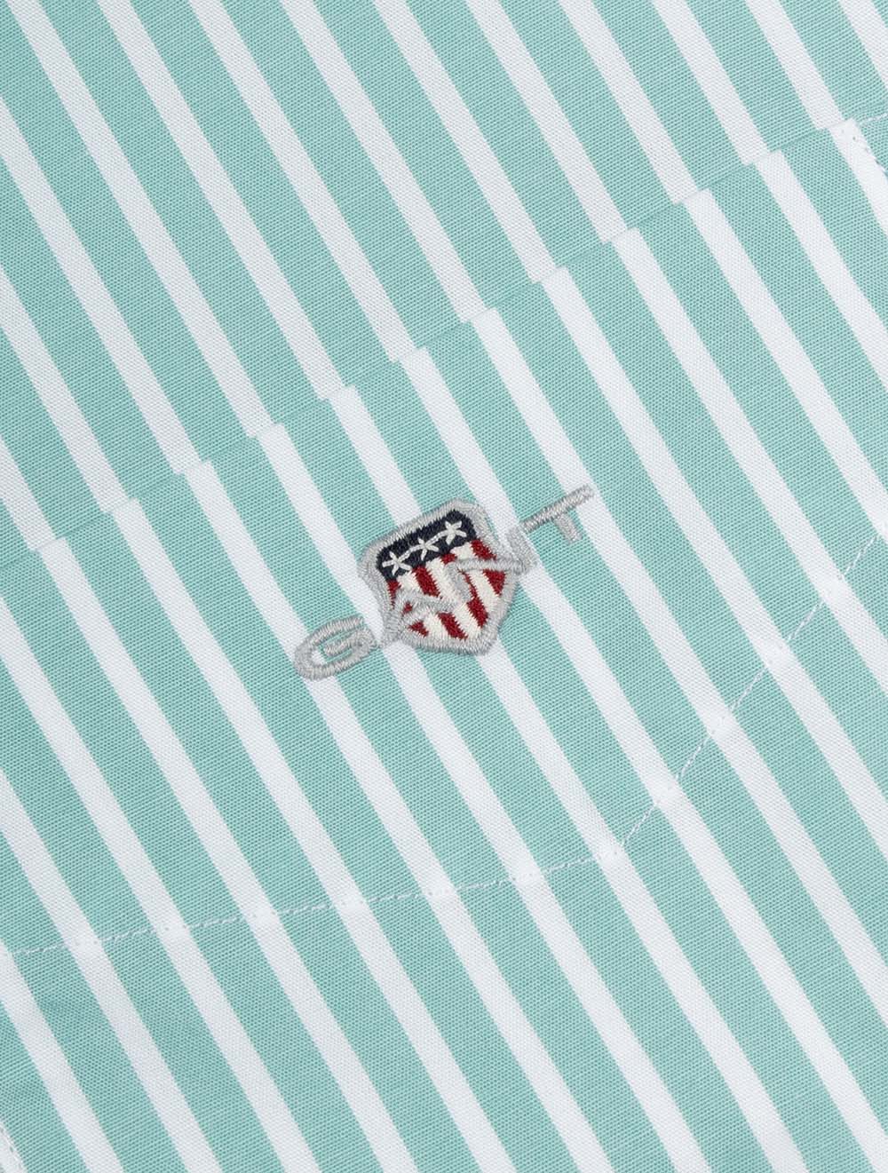 Regular Classic Poplin Stripe Shirt Muted Turquoise