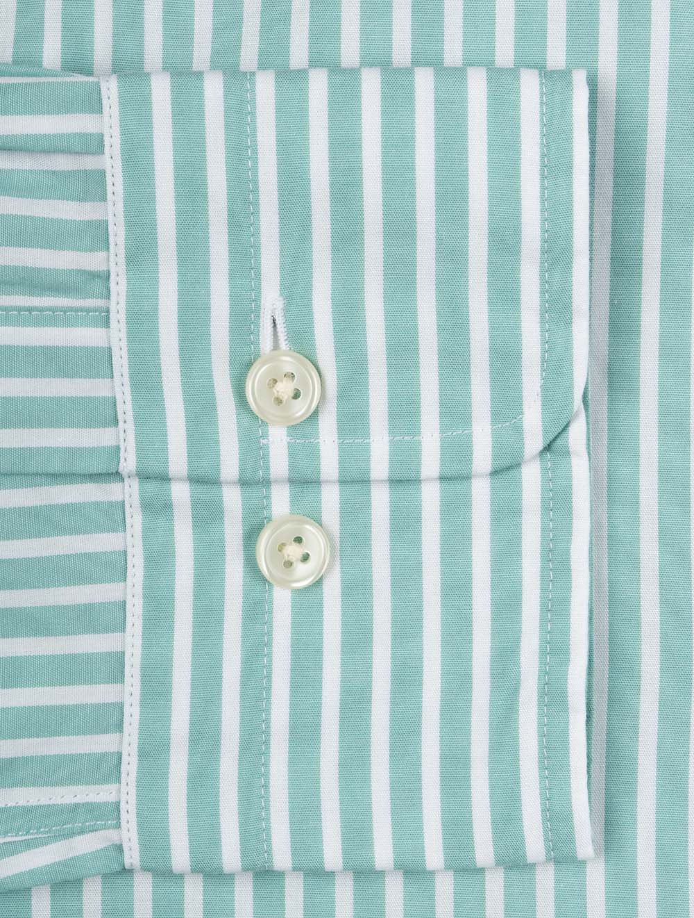 Regular Classic Poplin Stripe Shirt Muted Turquoise