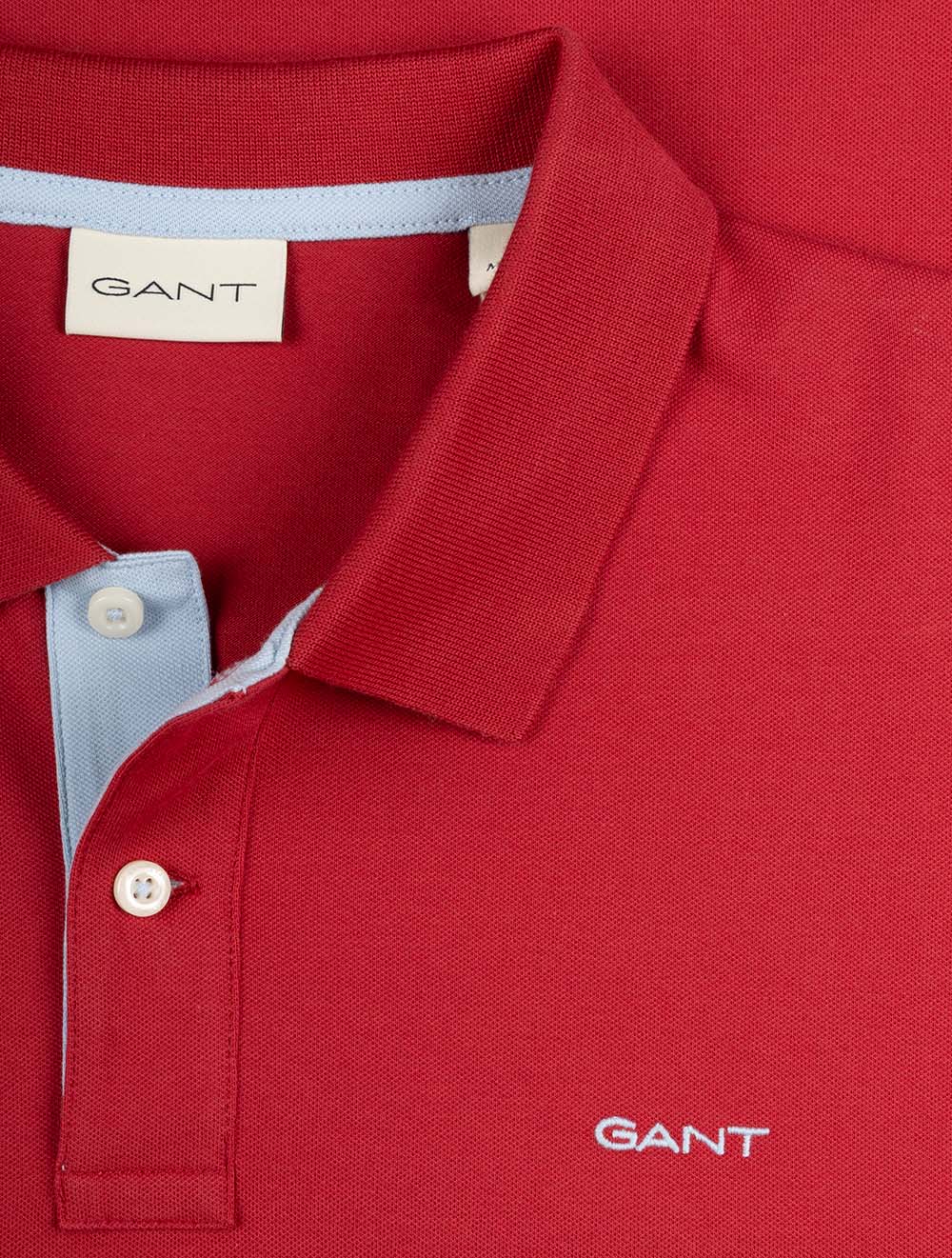 Regular Contrast Piqué Short Sleeve Polo Shirt Muted Red