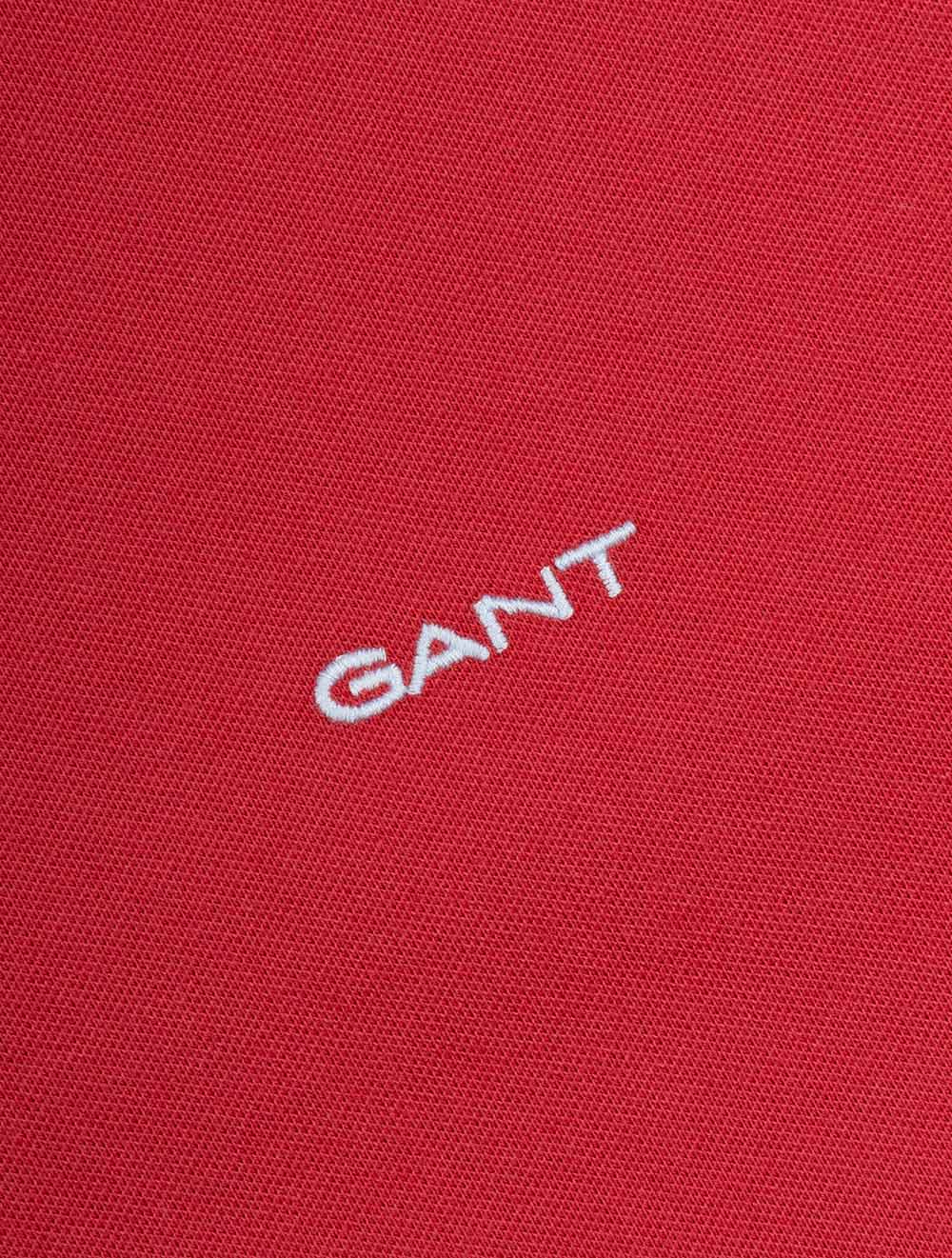 Regular Contrast Piqué Short Sleeve Polo Shirt Muted Red