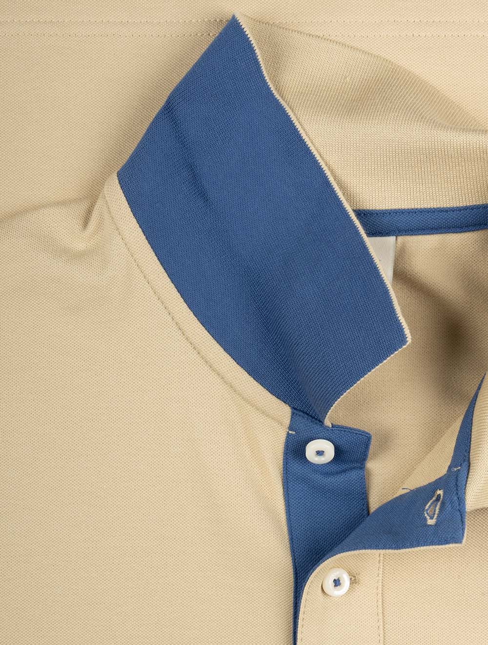 Regular Contrast Piqué Short Sleeve Polo Shirt Oat Beige