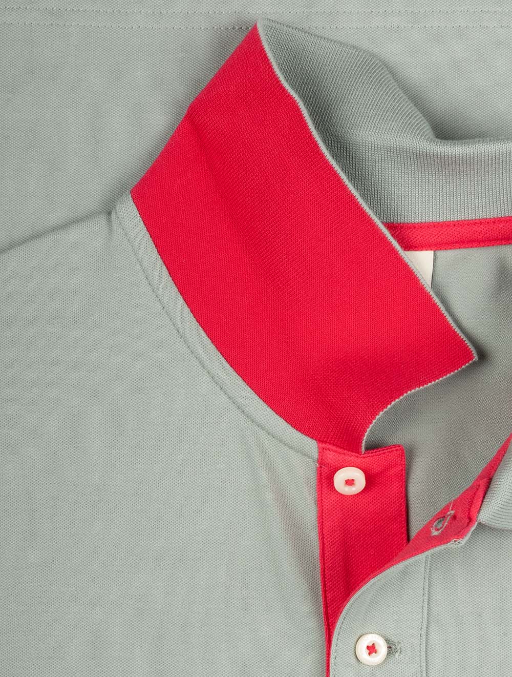 Regular Contrast Piqué Short Sleeve Polo Shirt Ceramic Grey