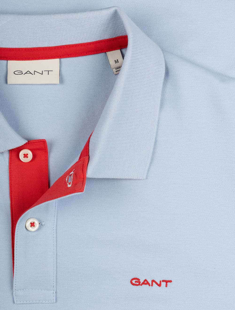 Regular Contrast Piqué Short Sleeve Polo Shirt Fresh Blue