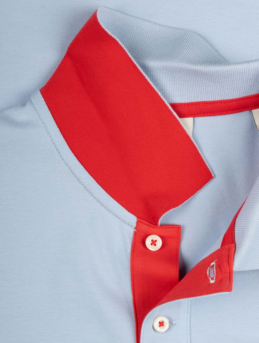 Regular Contrast Piqué Short Sleeve Polo Shirt Fresh Blue