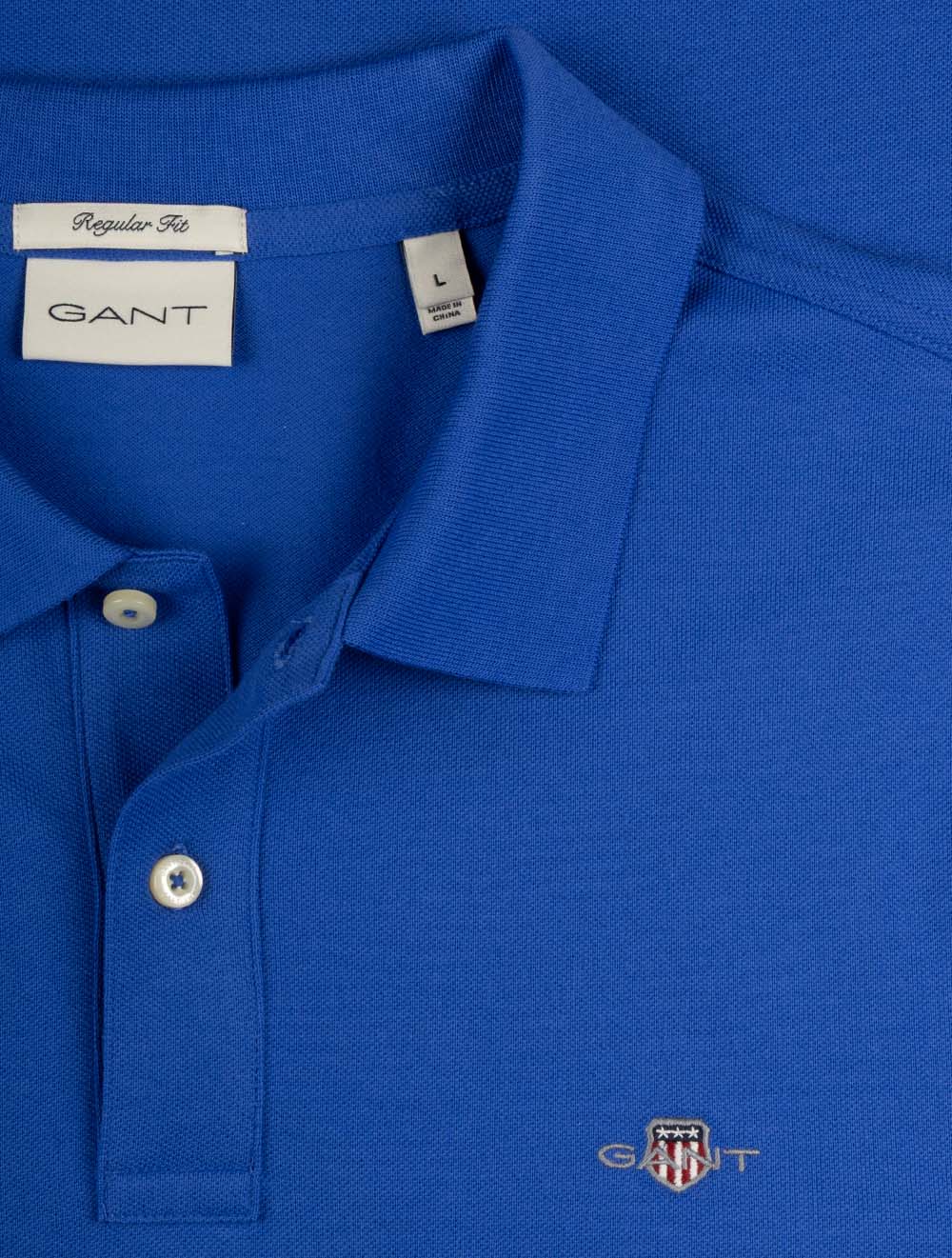 Regular Shield Short-Sleeve Piqué Polo Royal Blue