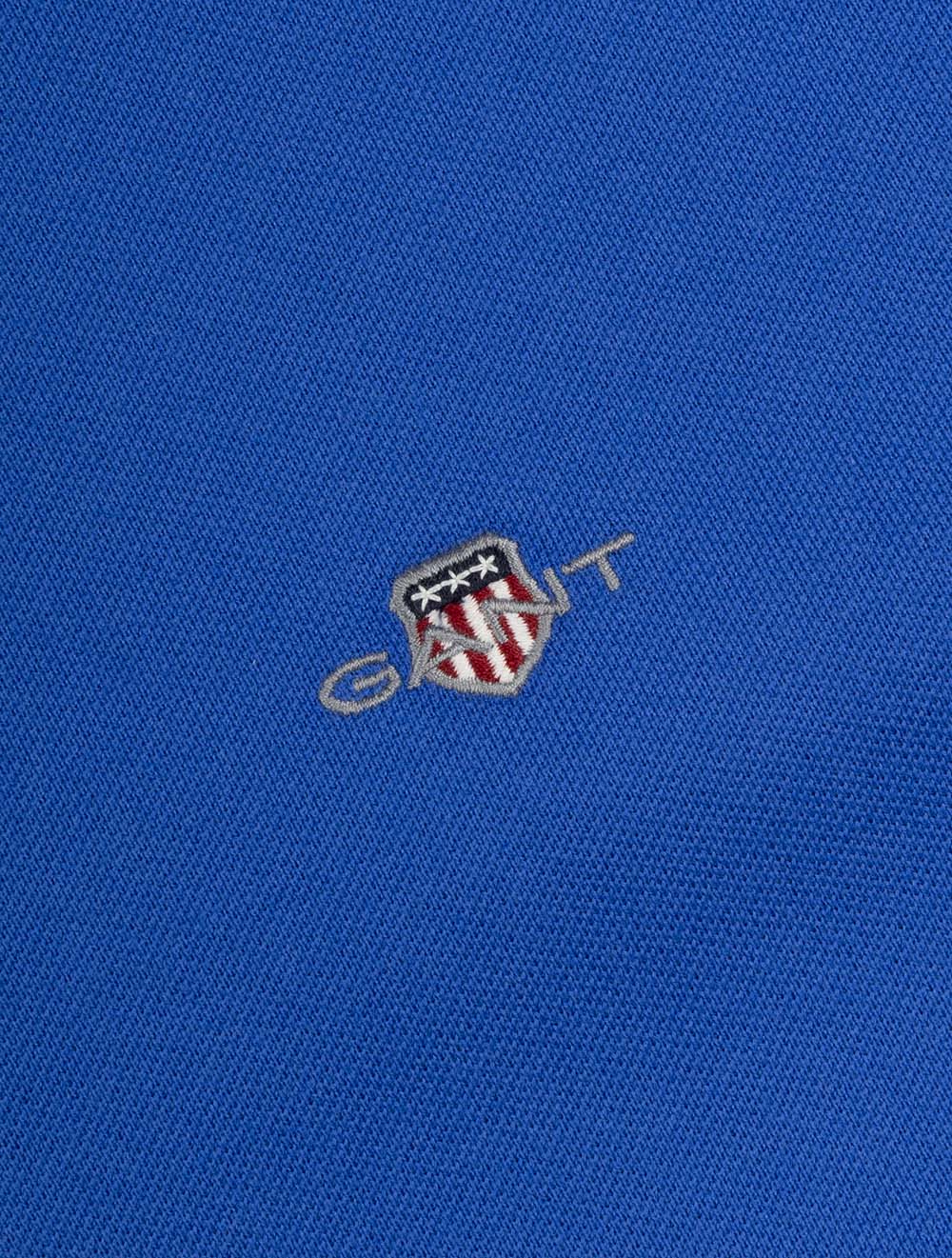 Regular Shield Short-Sleeve Piqué Polo Royal Blue