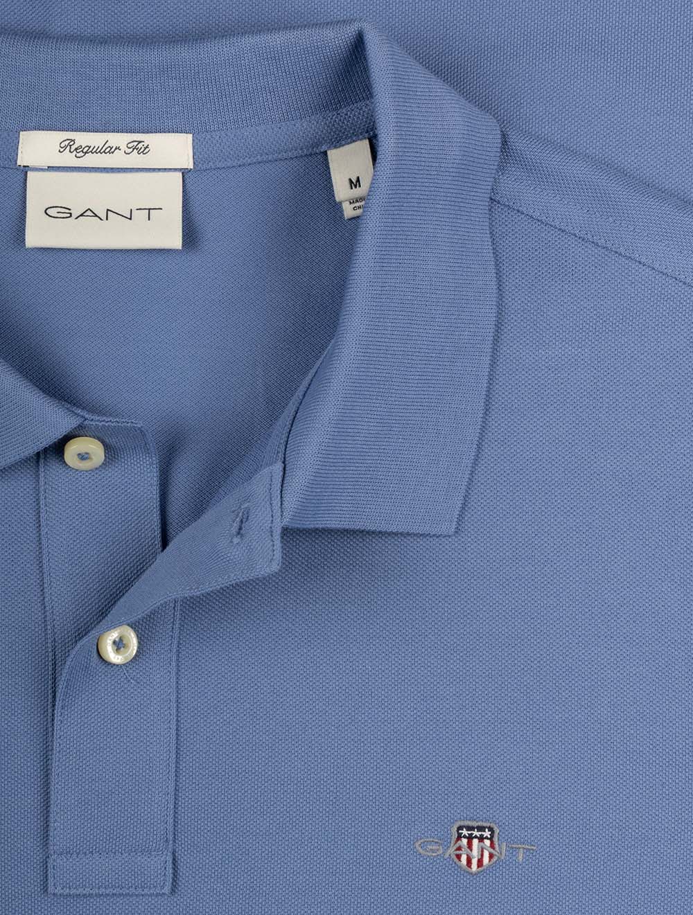Regular Shield Piqué Polo Faded Denim