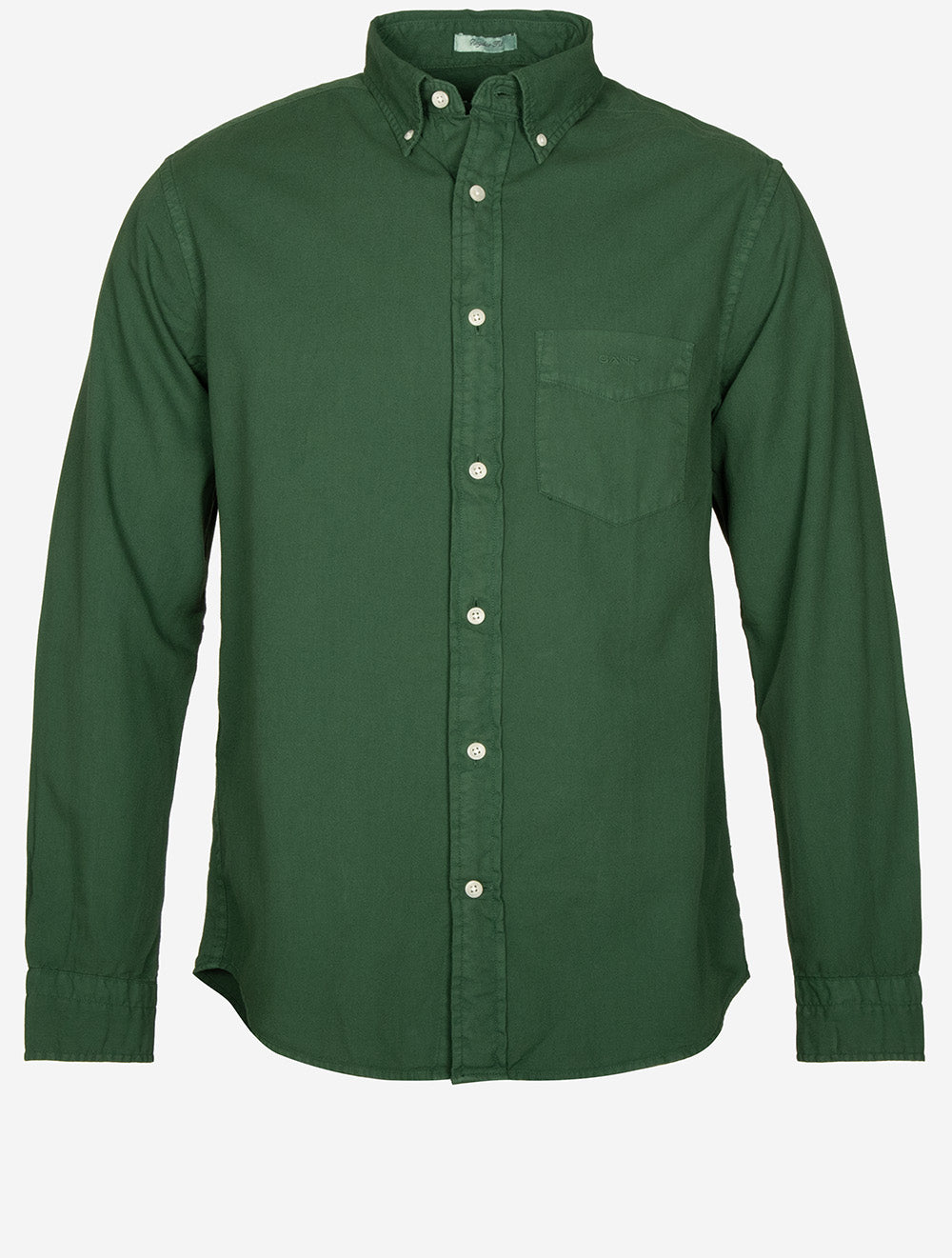 Regular Fit Dyed Twill Shirt Forest Green