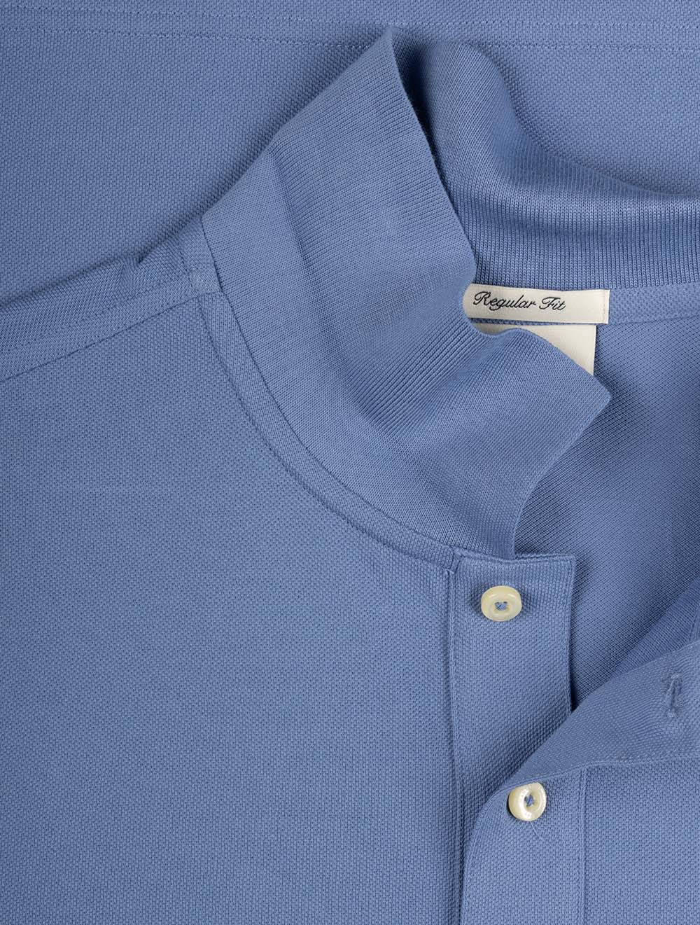 Regular Shield Piqué Polo Faded Denim