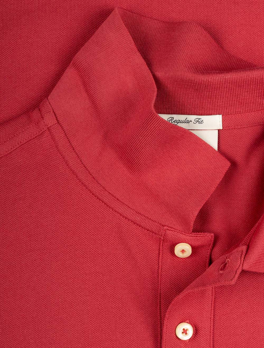Regular Shield Short Sleeve Piqué Polo Shirt Muted Red