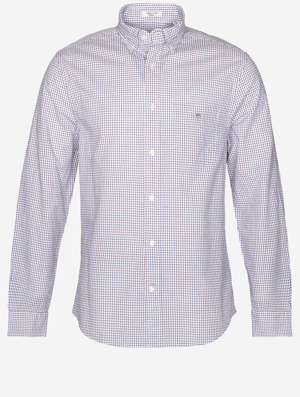 Regular Fit Micro Checked Classic Poplin Shirt Plumped Red