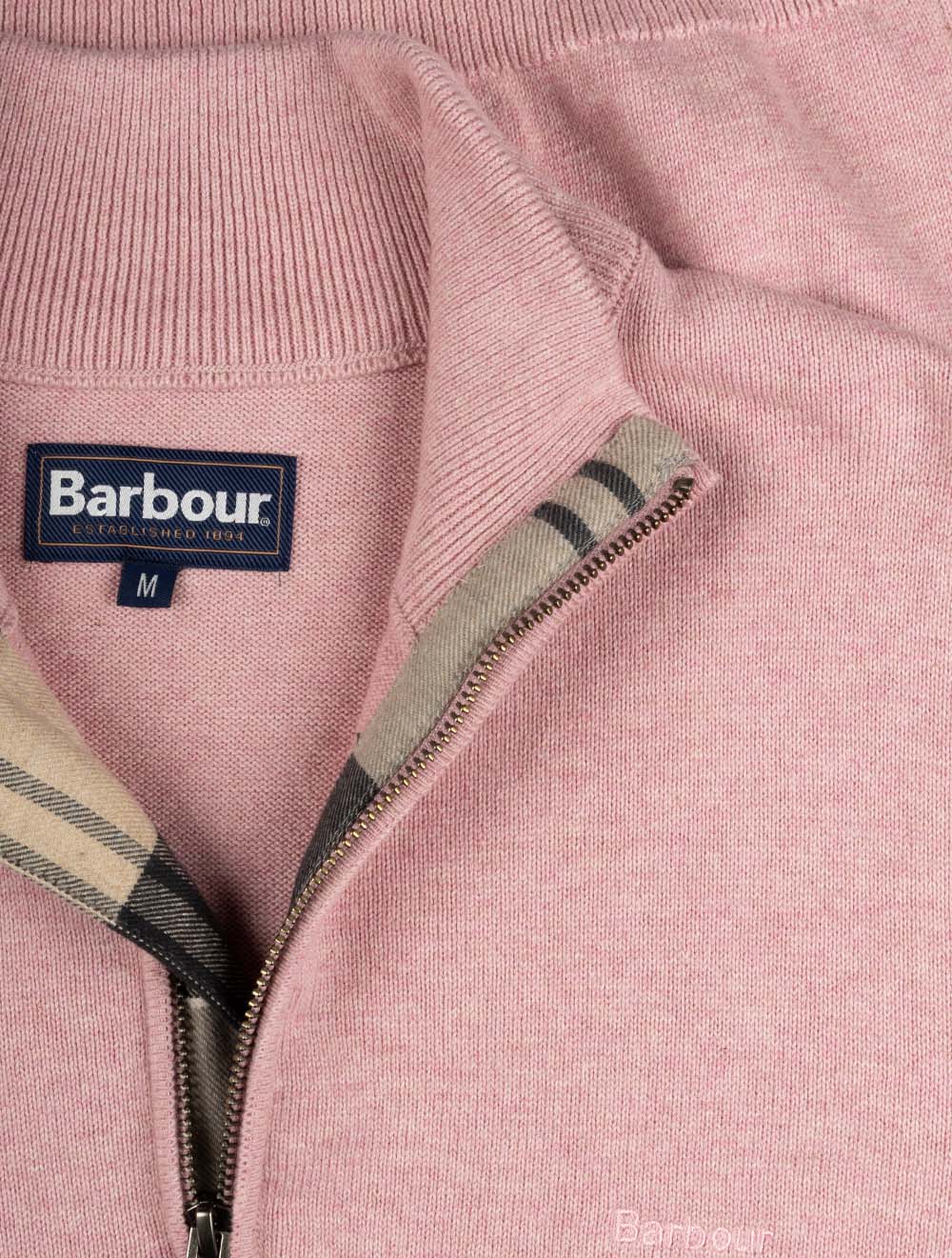 Cotton Half-Zip Sweater Pink