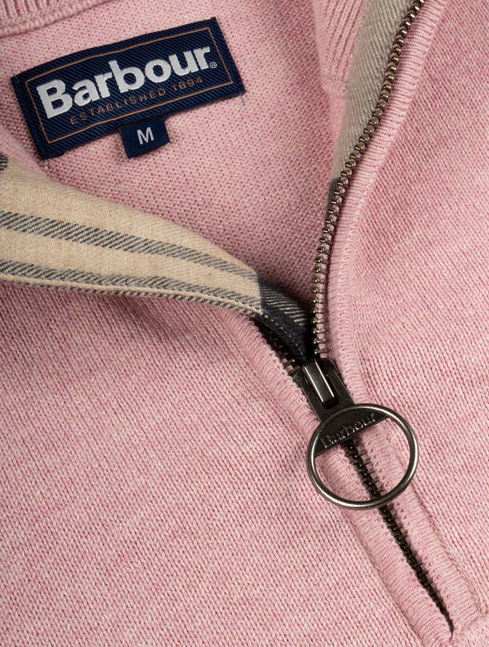 Cotton Half-Zip Sweater Pink