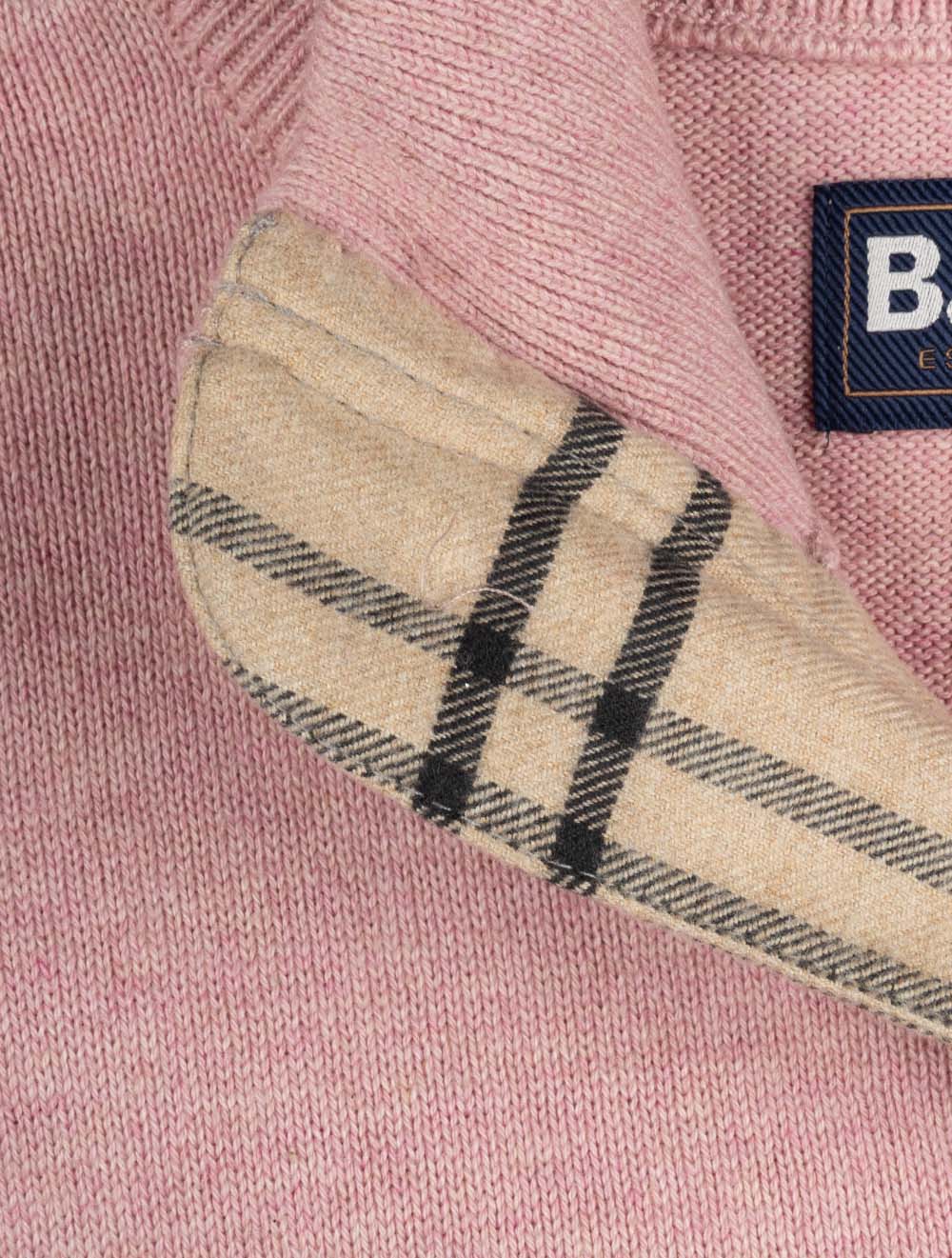 Cotton Half-Zip Sweater Pink
