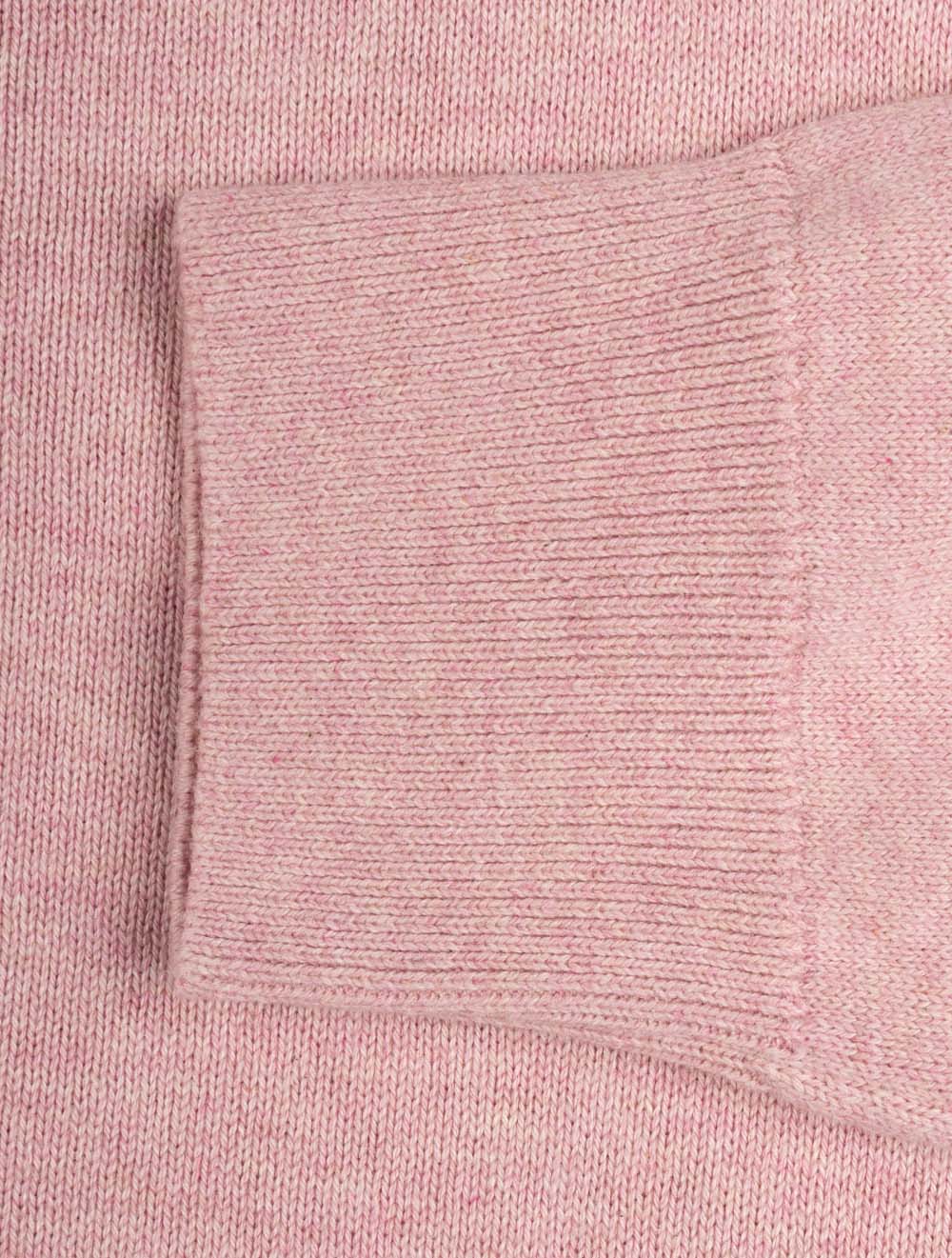 Cotton Half-Zip Sweater Pink