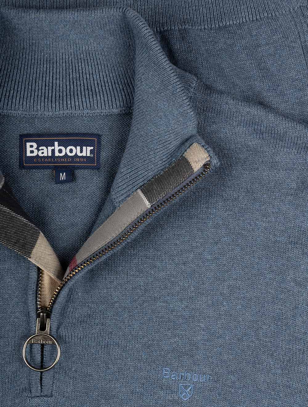Cotton Half-Zip Sweater Dusk Blue