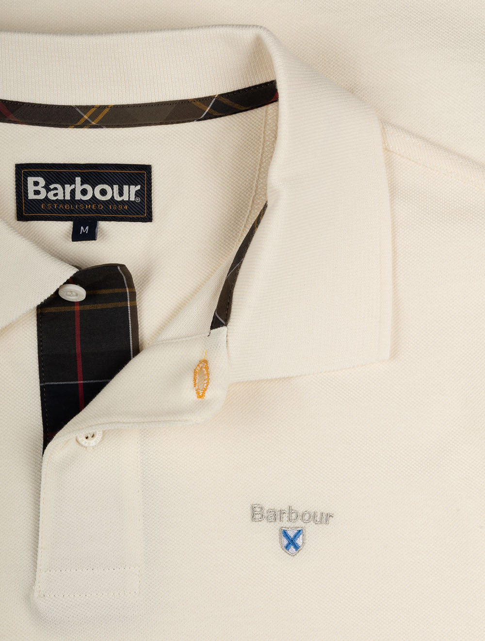 Tartan Piqué Polo Whisper White