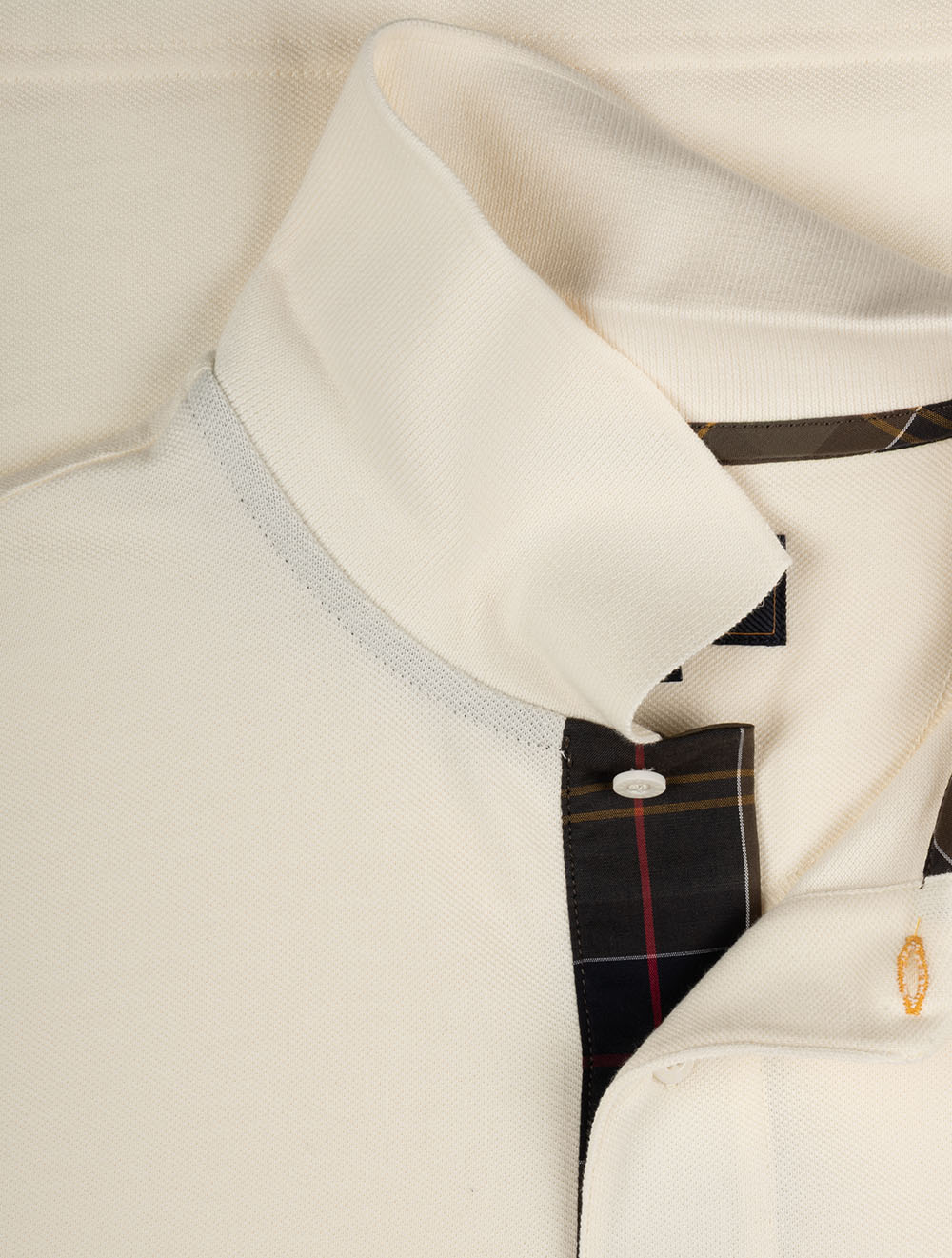 Tartan Piqué Polo Whisper White