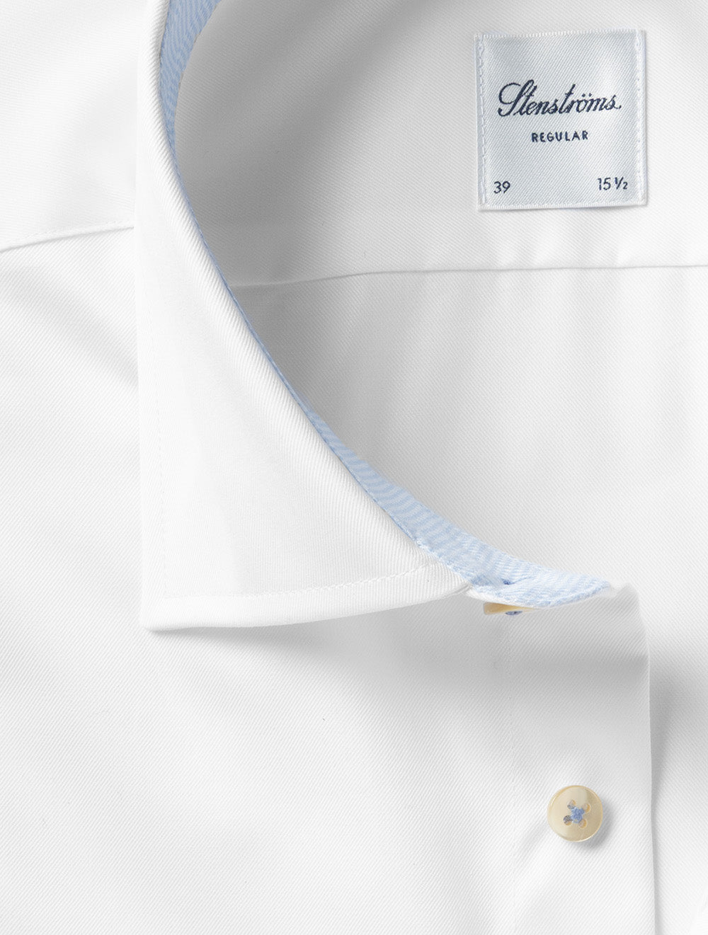 Regular Plain Shirt with Inlay White