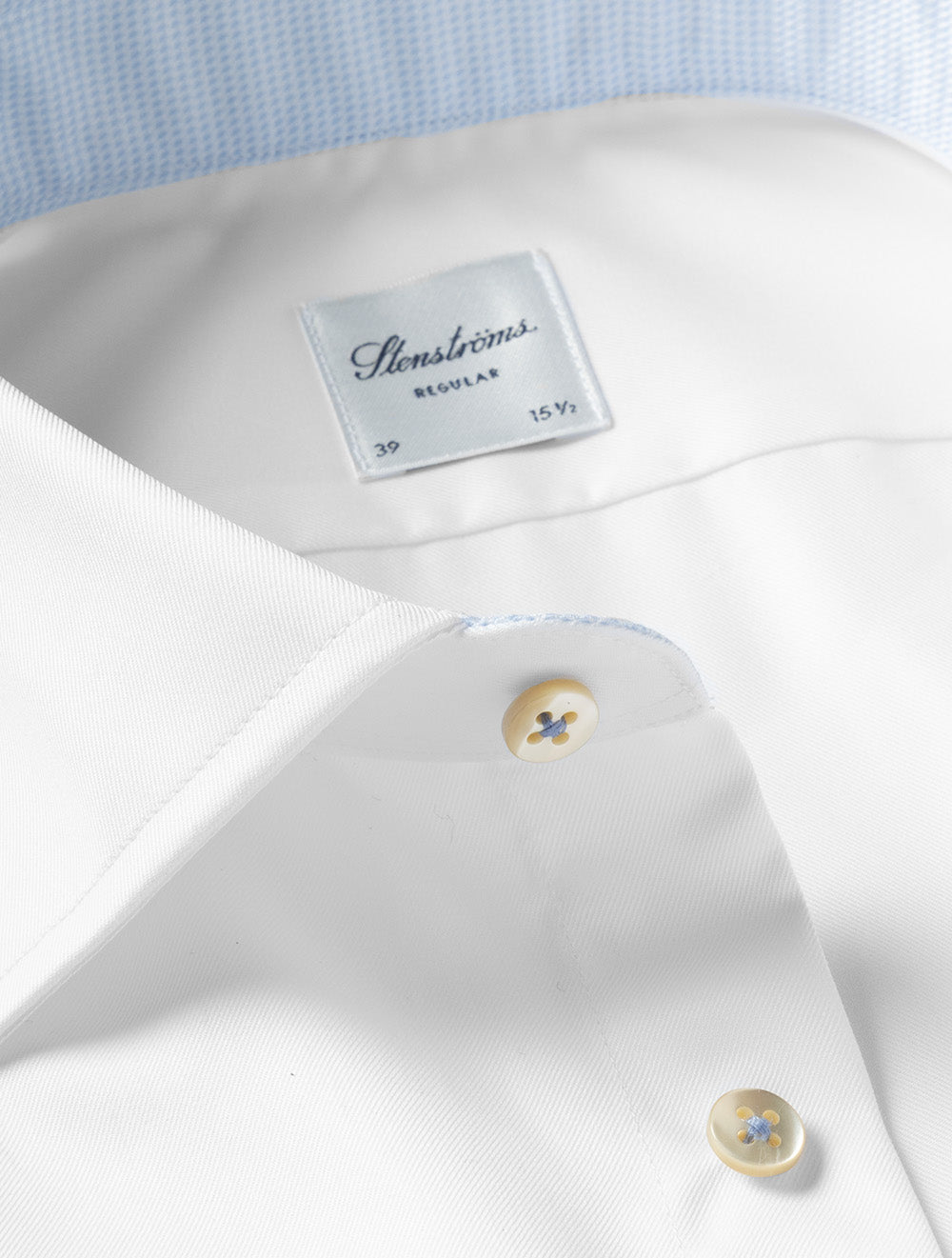 Regular Plain Shirt with Inlay White