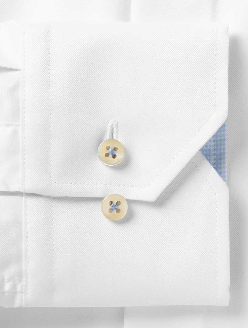 Regular Plain Shirt with Inlay White