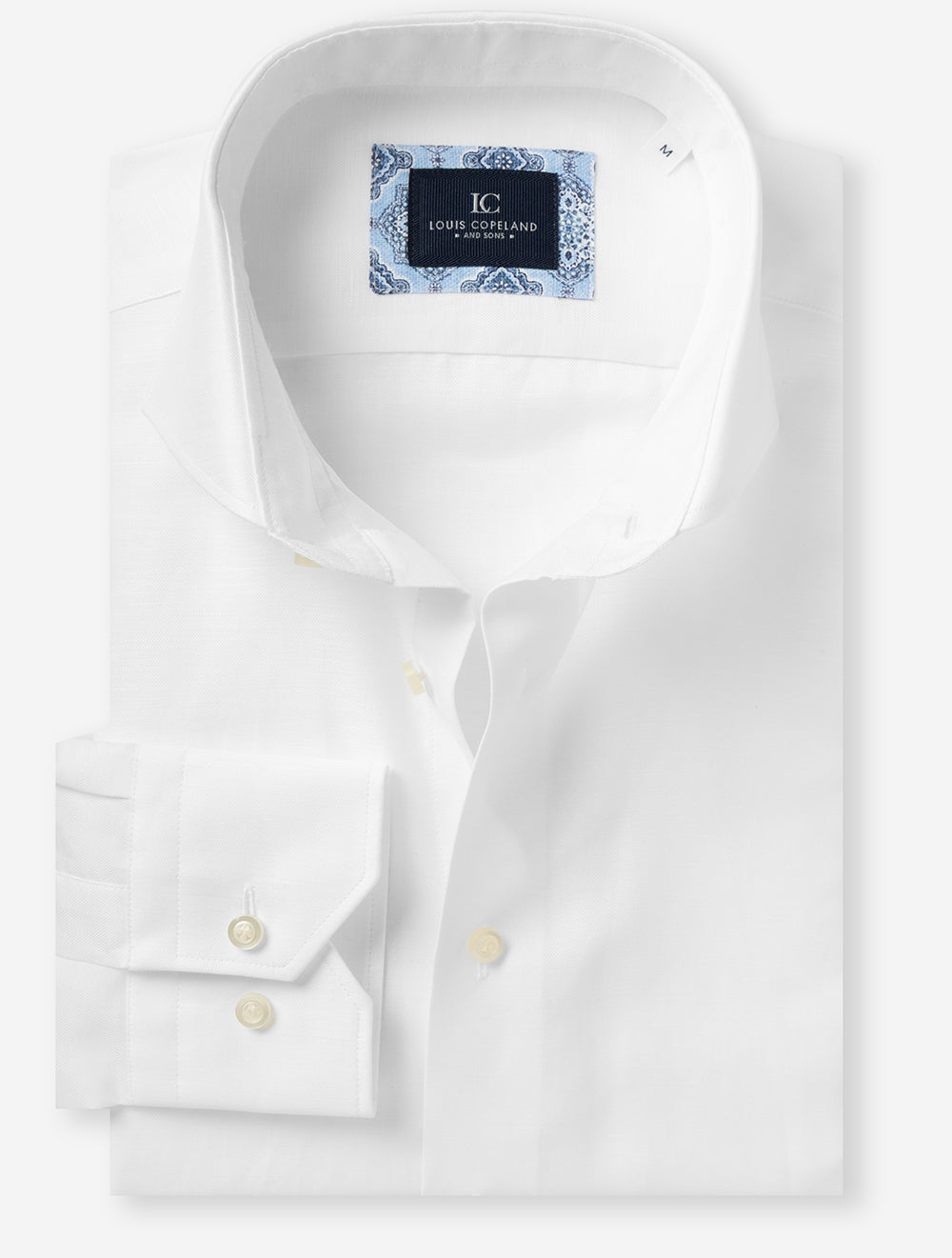 Cotton Linen Plain Shirt White