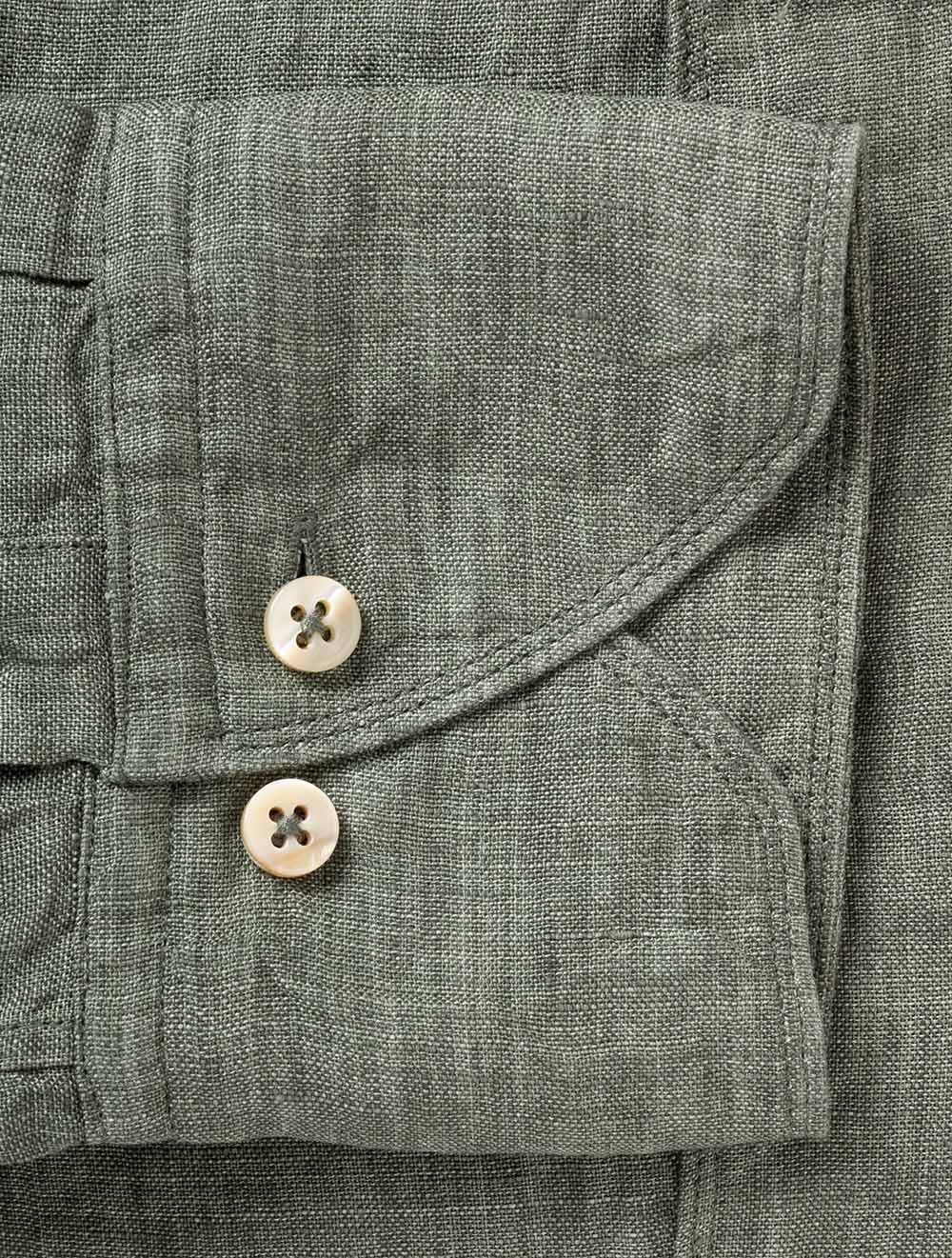 Regular Linen Shirt Green