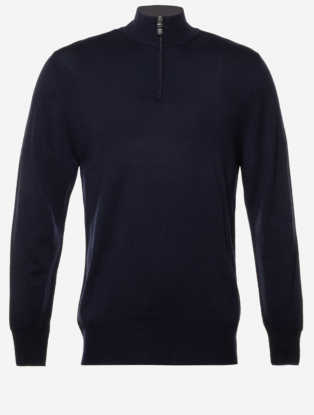Canali Pure Wool Half Zip Navy