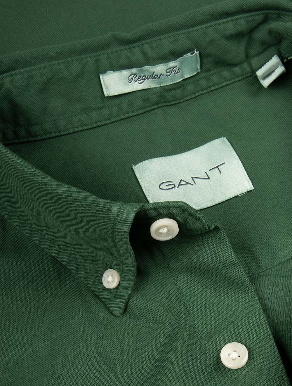 Regular Fit Dyed Twill Shirt Forest Green