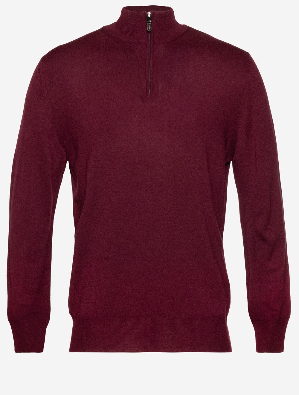 Pure Wool Half Zip Knit Wine