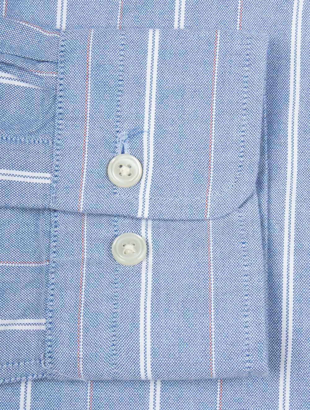 Regular Fit Striped Classic Oxford Shirt Rich Blue