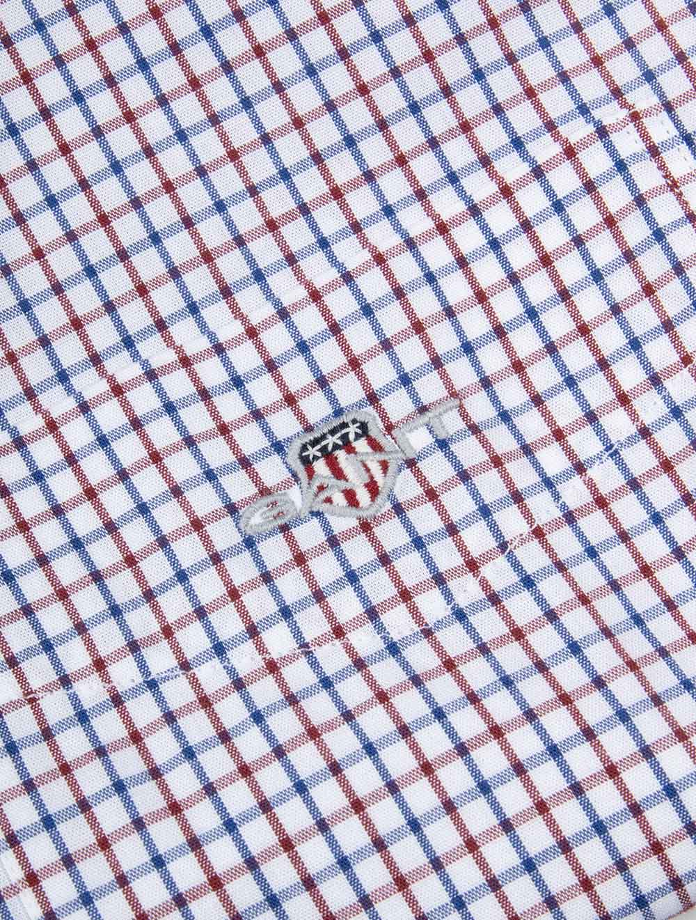 Regular Fit Micro Checked Classic Poplin Shirt Plumped Red