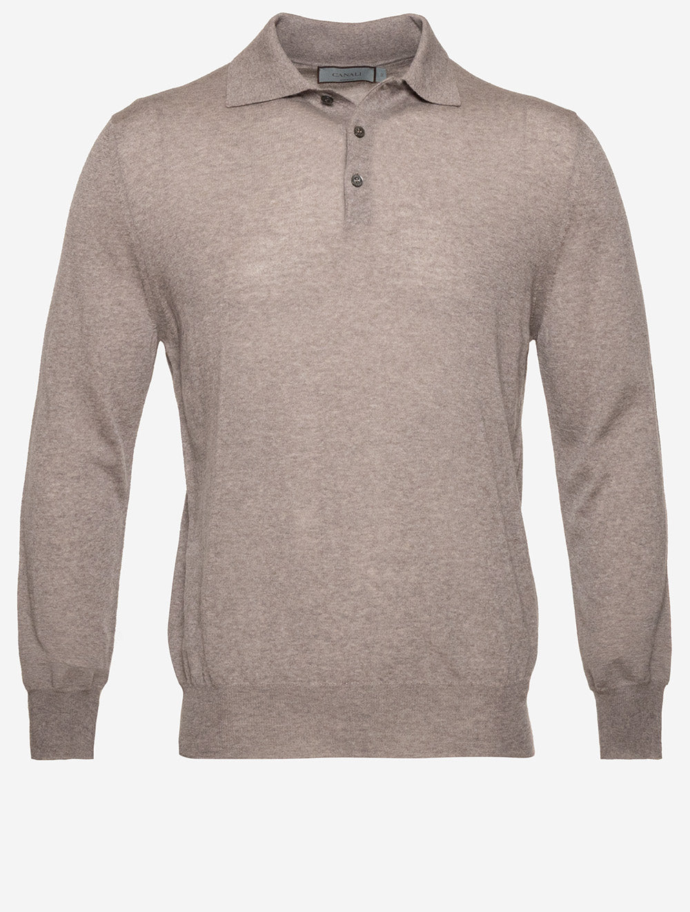 Canali Pure Wool Half Zip Knit Beige