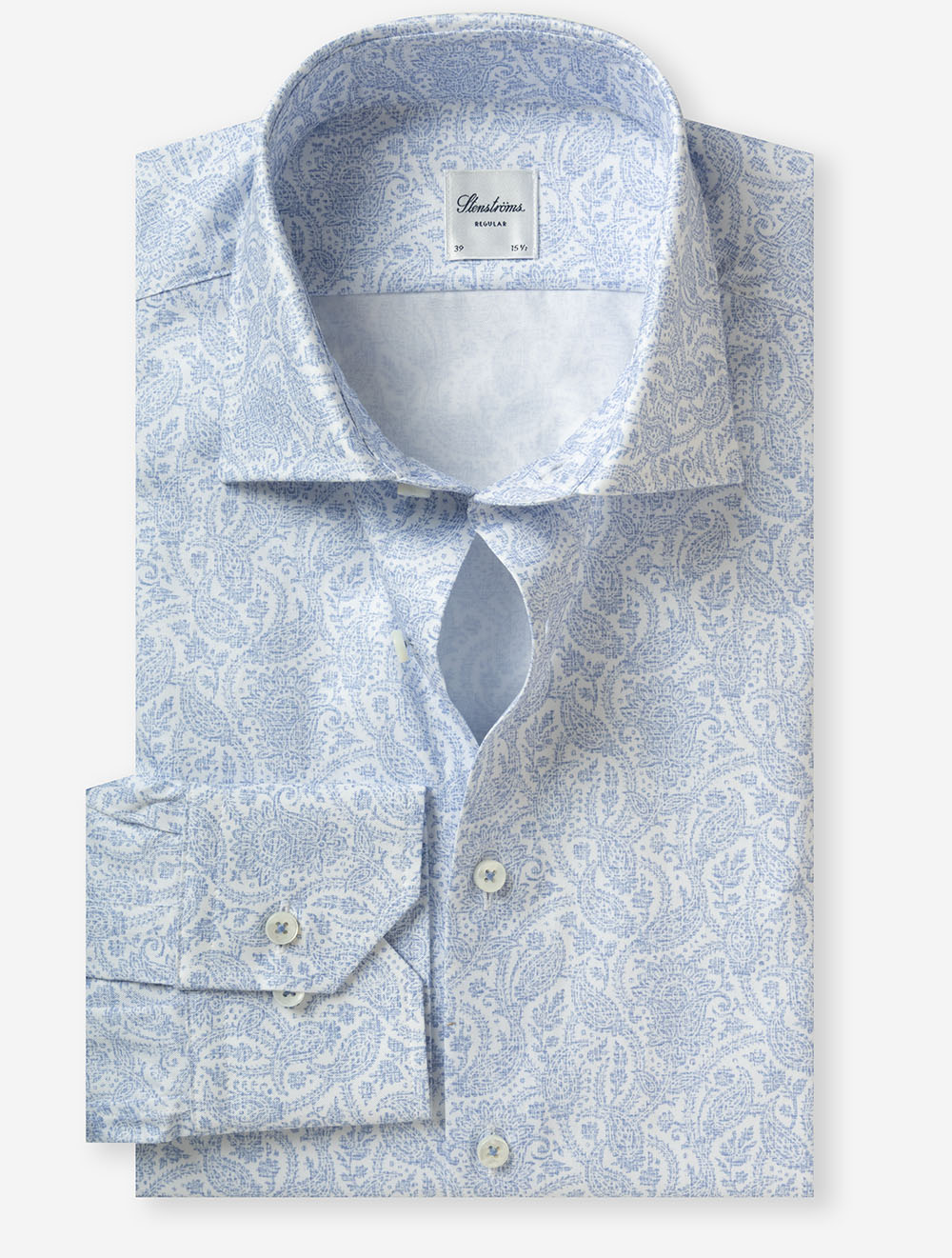 Regular Paisley Pattern Shirt Blue