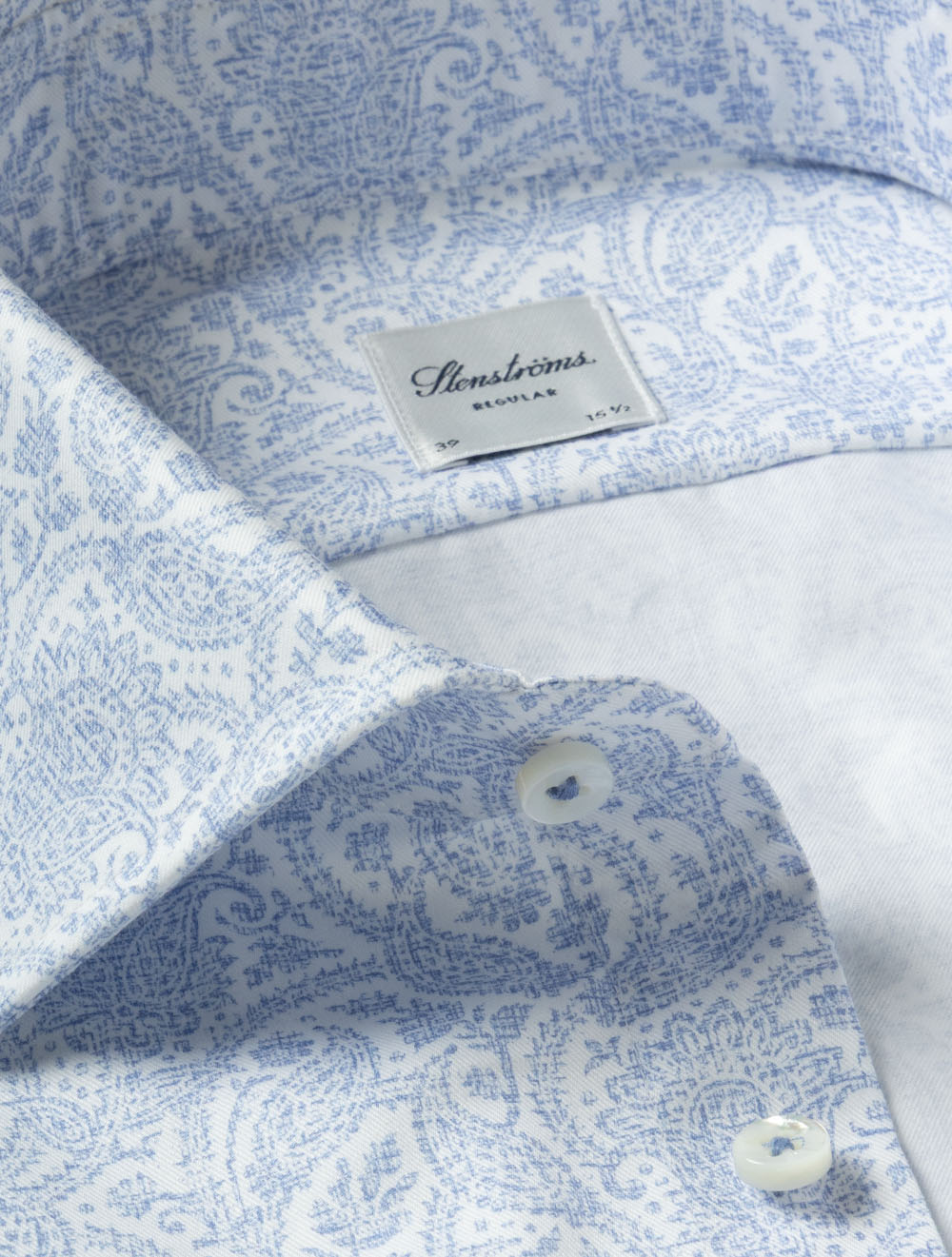 Regular Paisley Pattern Shirt Blue