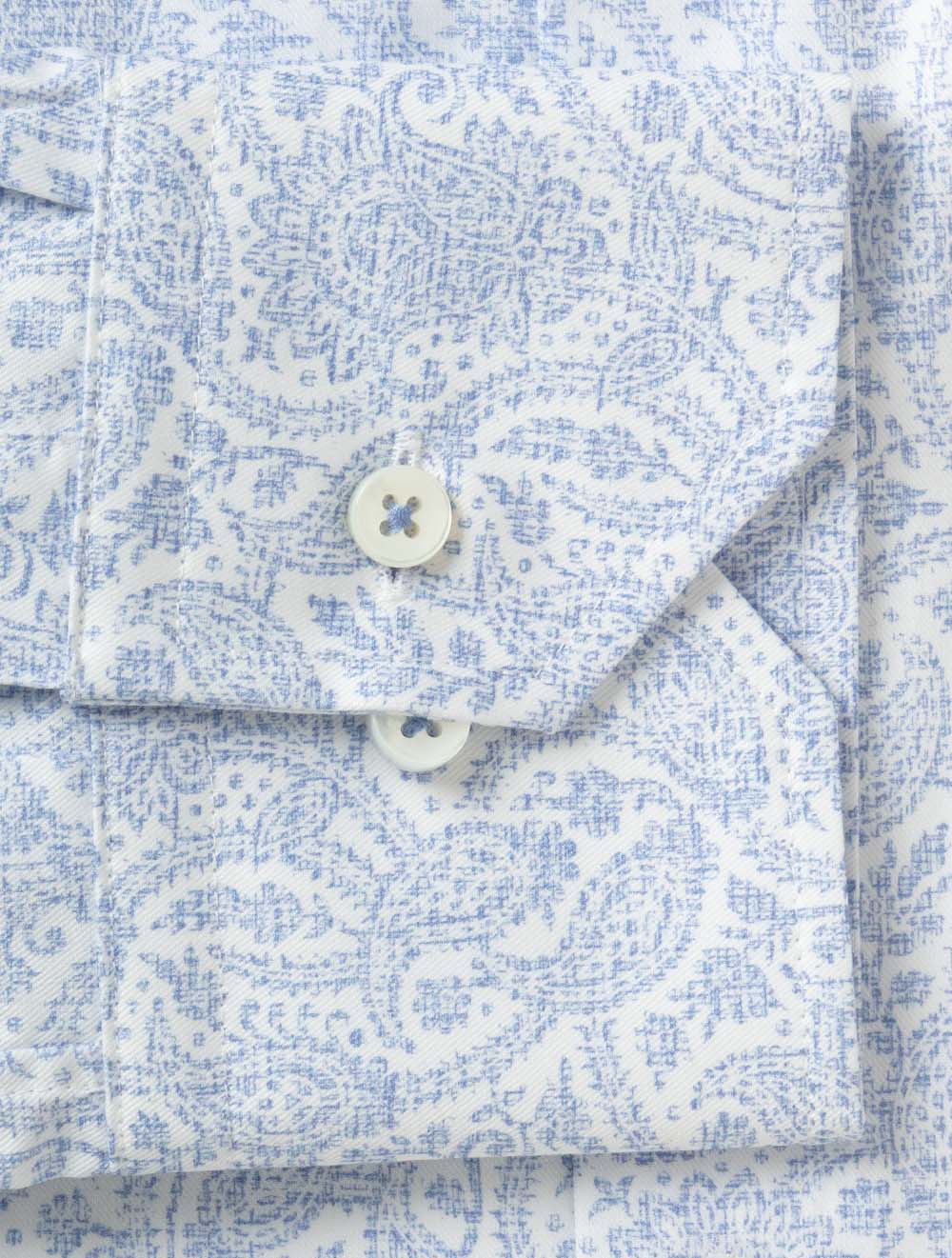 Regular Paisley Pattern Shirt Blue