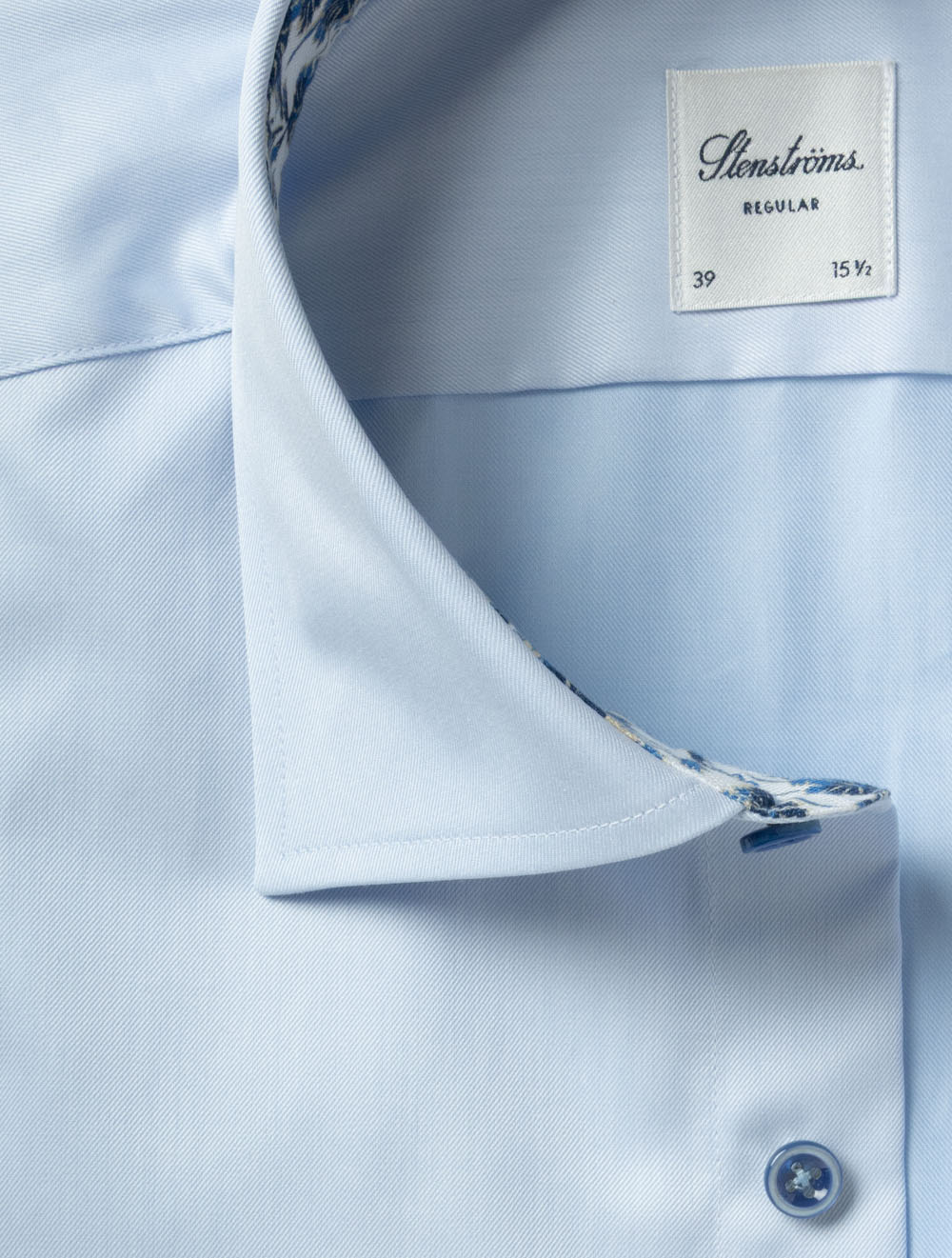 Regular Plain Shirt with Inlay Blue