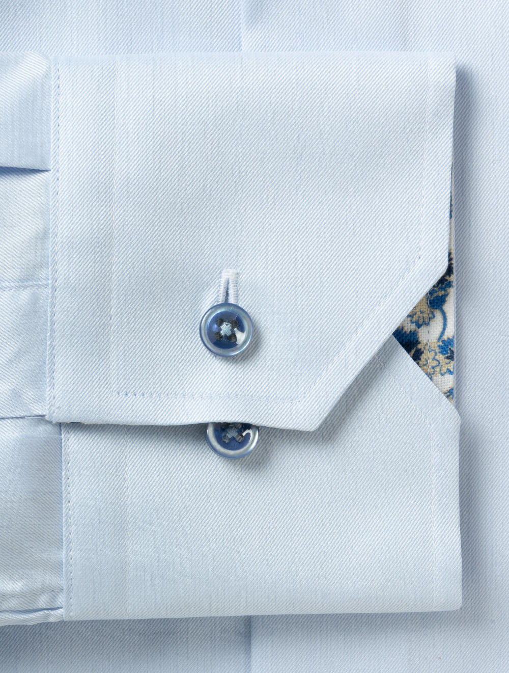 Regular Plain Shirt with Inlay Blue