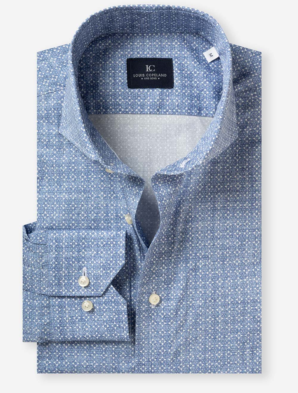 Geometric Pattern Casual Shirt Blue