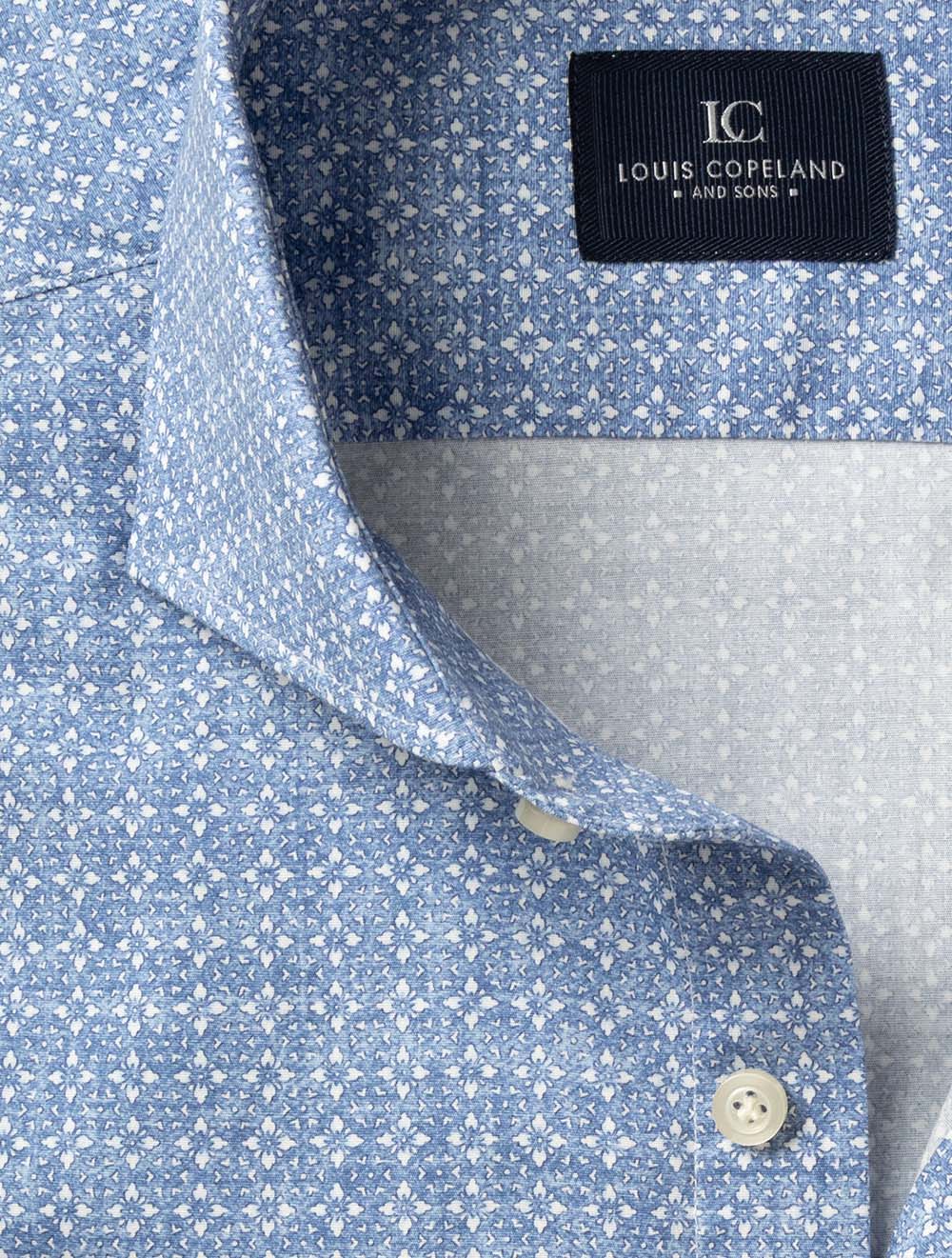 Geometric Pattern Casual Shirt Blue