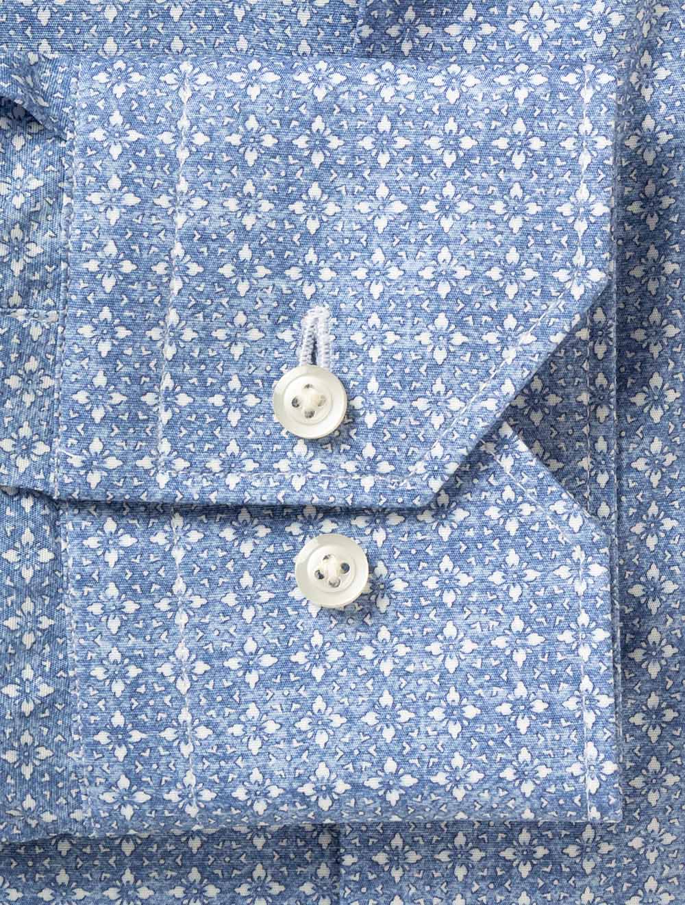Geometric Pattern Casual Shirt Blue