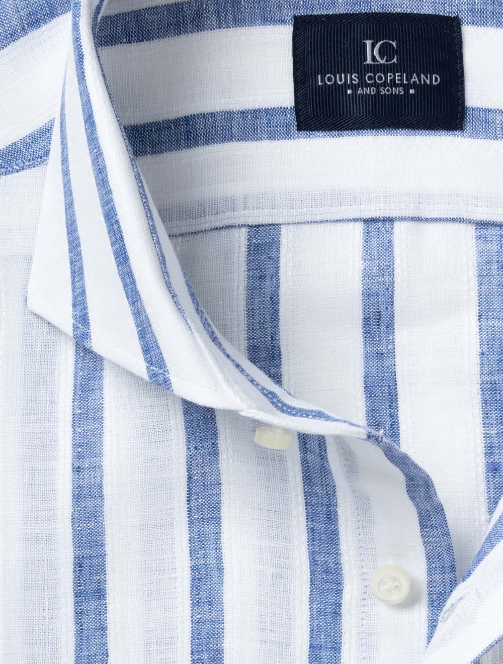 Stripe Linen Casual Shirt White