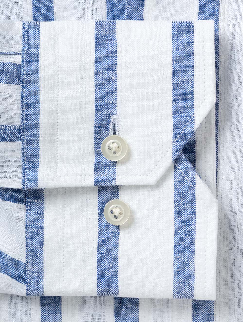 Stripe Linen Casual Shirt White